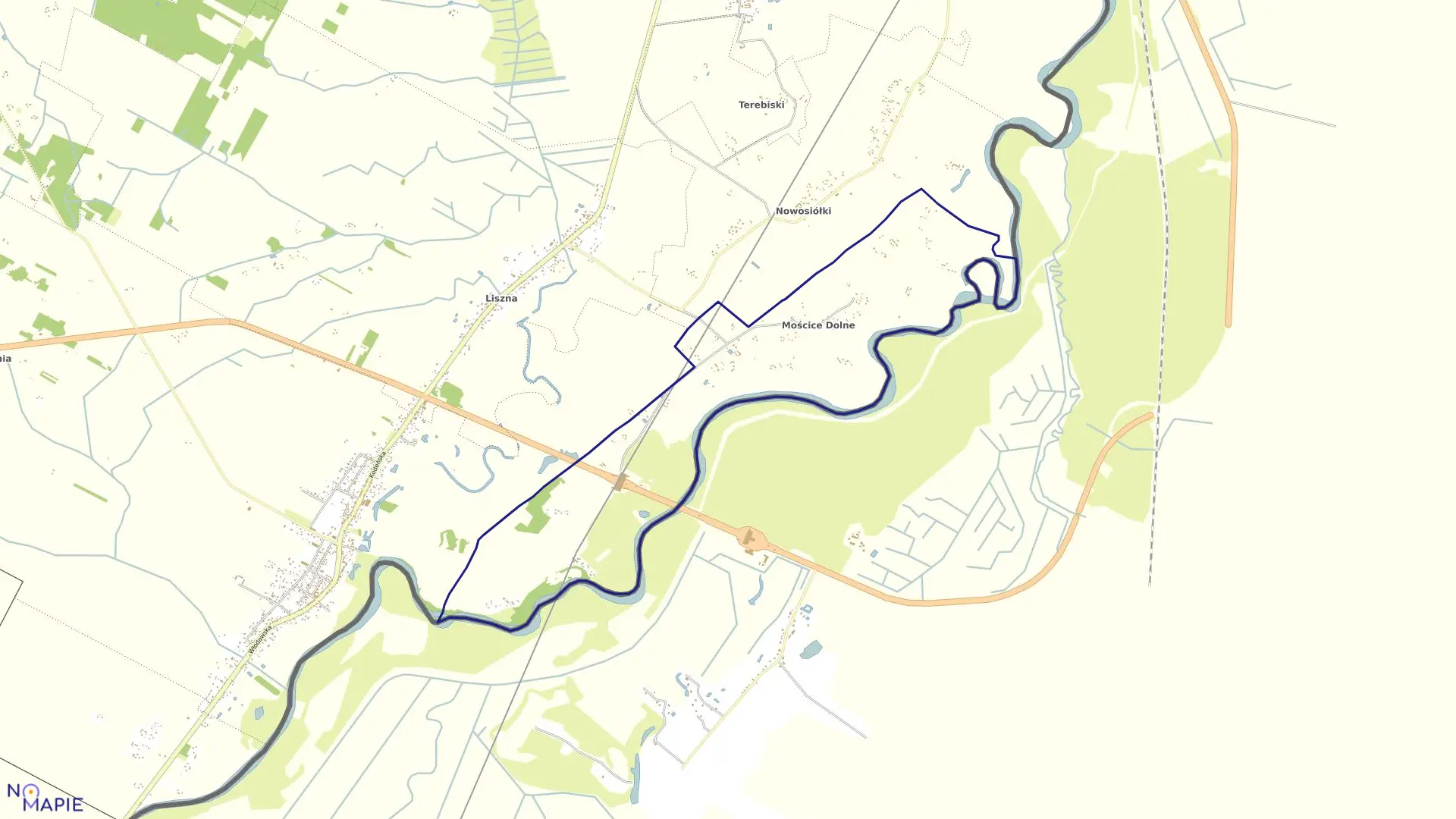 Mapa obrębu MOŚCICE DOLNE w gminie Sławatycze