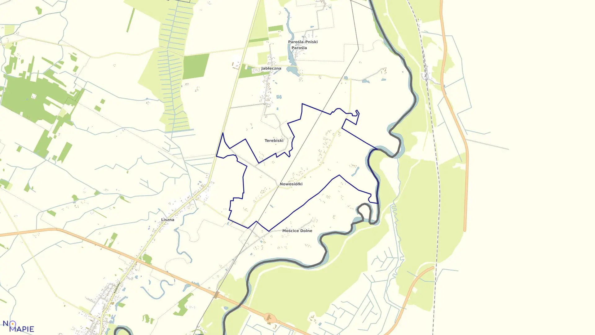 Mapa obrębu NOWOSIÓŁKI w gminie Sławatycze